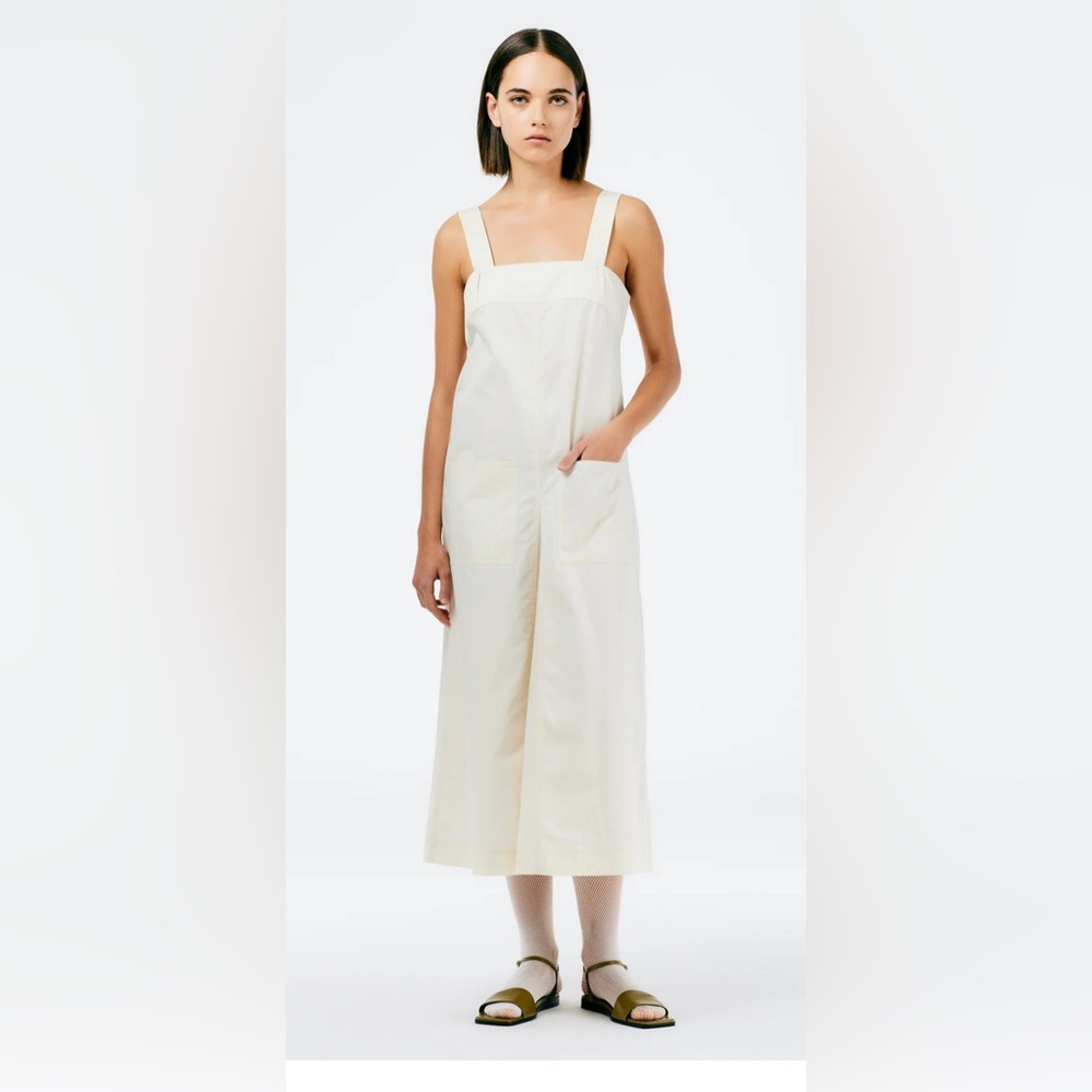 NWT Tibi Eco Poplin Overall Midi Dress